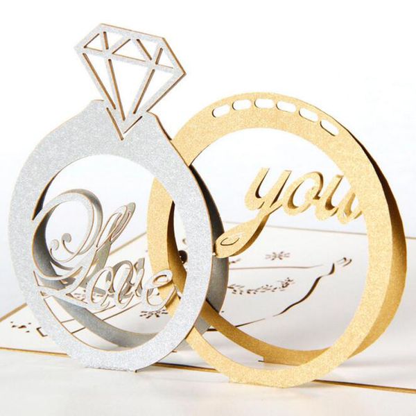 wholesale- (5 piece/lot)diamond couple ring handmade 3d kirigami up greeting cards wedding ring cards for valentine day
wholesale- (5 piece/lot)diamond couple ring handmade 3d kirigami up greeting cards wedding ring cards for valentine day