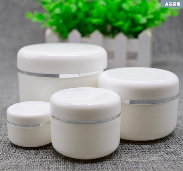 

Оптовый- 20g 50g 100g 250g Cream Jar, белый пластиковый контейнер для макияжа, коробка для образцов для образцов PP, пустая маска для консервированных бутылок