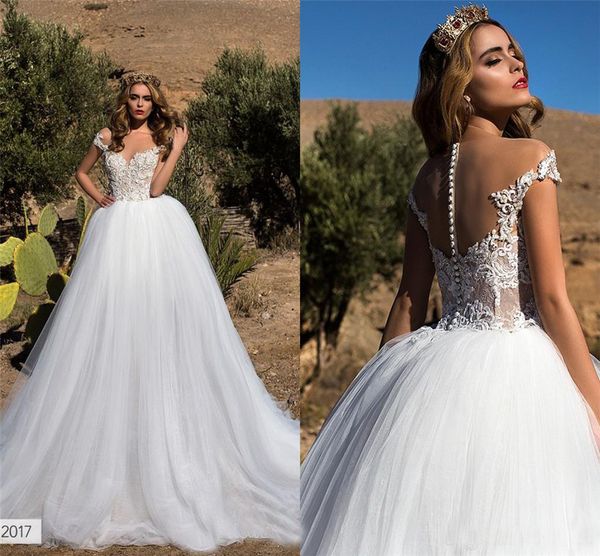 off the shoulder sheer neck pearls a-line bridal dresses cap sleeves wedding gowns lace cristina savulescu arabic beach wedding dresses, White
off the shoulder sheer neck pearls a-line bridal dresses cap sleeves wedding gowns lace cristina savulescu arabic beach wedding dresses, White