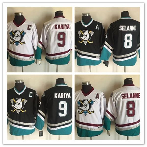 mighty ducks retro kids 8 teemu selanne 9 paul kariya hockey jerseys youth anaheim ducks vintage ccm white black stitched uniforms, Black;red
mighty ducks retro kids 8 teemu selanne 9 paul kariya hockey jerseys youth anaheim ducks vintage ccm white black stitched uniforms, Black;red