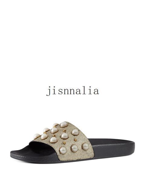 New arrival men and women 2017 fa hion cau al flat lide andal with pearl effect and gold toned tud
New arrival men and women 2017 fa hion cau al flat lide andal with pearl effect and gold toned tud