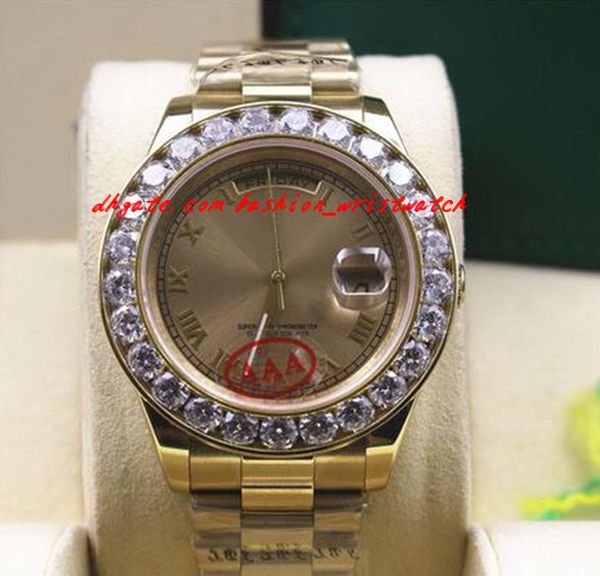 Fashion Luxury White Bigger Diamonds II 18K Yellow Gold Roman 41MM Watch 218235 Ceramic Bezel Automatic Mechanical Men Watches Top Quality
Fashion Luxury White Bigger Diamonds II 18K Yellow Gold Roman 41MM Watch 218235 Ceramic Bezel Automatic Mechanical Men Watches Top Quality