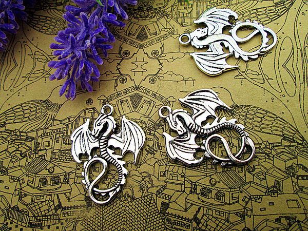 30pcs antique tibetan silver lovely flying dragon charms pendant 27x35mm, Bronze;silver
30pcs antique tibetan silver lovely flying dragon charms pendant 27x35mm, Bronze;silver