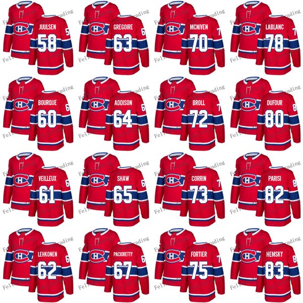 2017-2018 Season 58 Noah Juulsen David Broll Tom Parisi Ales Hemsky Willie Corrin 84 Martin Reway Andrew Shaw Montreal Canadiens Jerseys
2017-2018 Season 58 Noah Juulsen David Broll Tom Parisi Ales Hemsky Willie Corrin 84 Martin Reway Andrew Shaw Montreal Canadiens Jerseys
