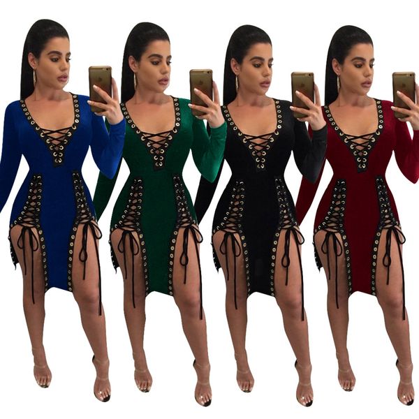 Sexy Party Cocktail Prom Short Dress Lace Up V-Neck Long Sleeve Hollow Out Bodycon Bandage Dresses
Sexy Party Cocktail Prom Short Dress Lace Up V-Neck Long Sleeve Hollow Out Bodycon Bandage Dresses