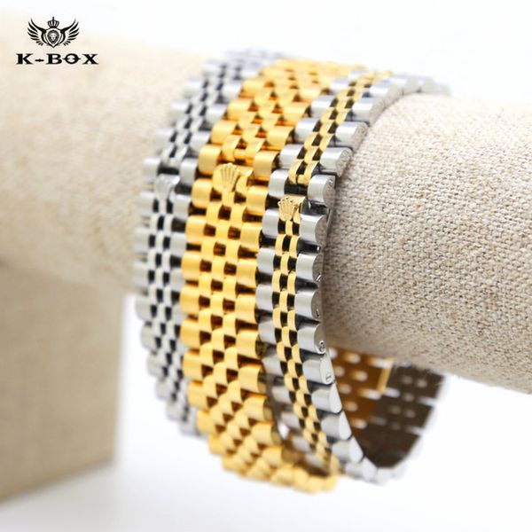Stainless Steel Yellow/White Gold Plated Crown President Mens Bracelets Hip Hop Watch Link Bracelet 13mm 7.9"in K-Box Jewelry
Stainless Steel Yellow/White Gold Plated Crown President Mens Bracelets Hip Hop Watch Link Bracelet 13mm 7.9"in K-Box Jewelry