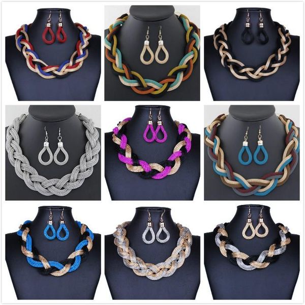 bohemian jewelry set women weaven necklaces earrings set statement necklaces wedding party jewelry sets chokers ear studs sets, Golden;silver
bohemian jewelry set women weaven necklaces earrings set statement necklaces wedding party jewelry sets chokers ear studs sets, Golden;silver