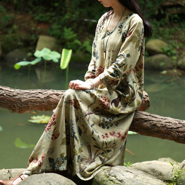 wholesale- serenely vestidos 2017 spring autumn women dress chinese robes vintage print plus size linen dress long maxi dress s30, White;black
wholesale- serenely vestidos 2017 spring autumn women dress chinese robes vintage print plus size linen dress long maxi dress s30, White;black