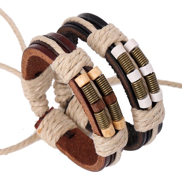 bracelets fashion jewelry handmade woven leather women's bracelet men's rivet alloy bracelets casual vintage rock punk bracelet b0, Golden;silver
bracelets fashion jewelry handmade woven leather women's bracelet men's rivet alloy bracelets casual vintage rock punk bracelet b0, Golden;silver