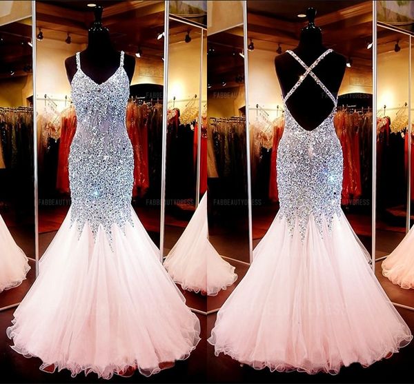 pink mermaid straps organza prom dresses crystal beaded floor-length open back trumpet pageant gowns celebrity evening dresses, Black
pink mermaid straps organza prom dresses crystal beaded floor-length open back trumpet pageant gowns celebrity evening dresses, Black