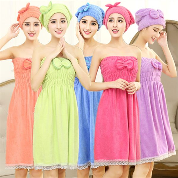 wholesale - women baths towel coral fleece baths skirt bath caps bath towel comfortable bath robes home essential a0519
wholesale - women baths towel coral fleece baths skirt bath caps bath towel comfortable bath robes home essential a0519