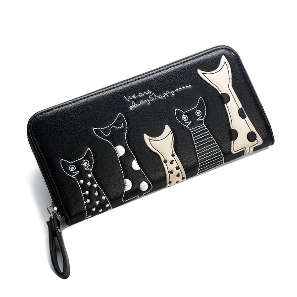 europe women cat cartoon wallet long creative female card holder casual zip ladies clutch pu leather coin purse id holder, Red;black
europe women cat cartoon wallet long creative female card holder casual zip ladies clutch pu leather coin purse id holder, Red;black