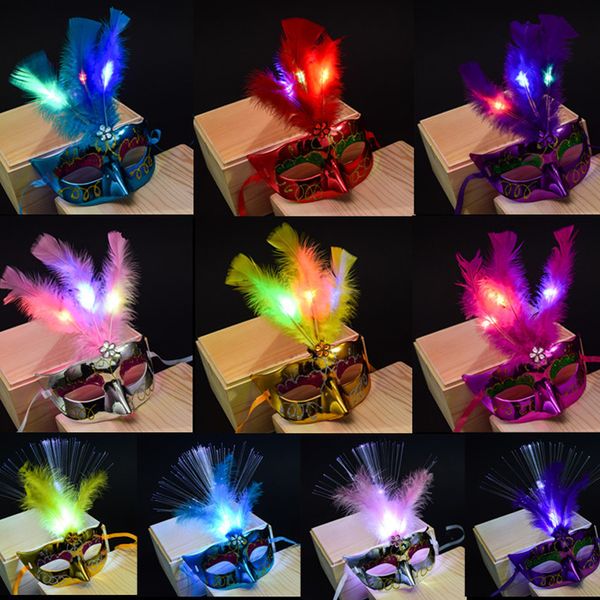 led feather mask party for women girls flash mask masquerade masks halloween christmas new year decoration
led feather mask party for women girls flash mask masquerade masks halloween christmas new year decoration