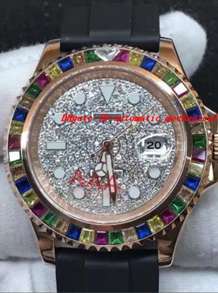 luxury wristwatch rubber bracelet 40mm rainbow diamond watch automatic men's watches new arrival, Slivery;brown
luxury wristwatch rubber bracelet 40mm rainbow diamond watch automatic men's watches new arrival, Slivery;brown