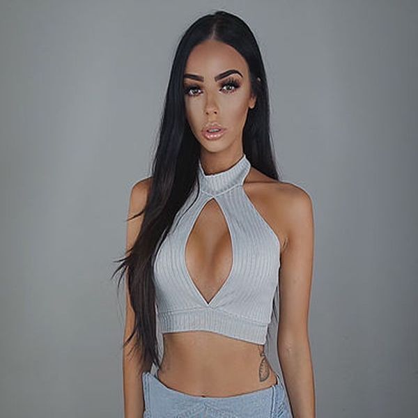 women tight bustier crop skinny knitted t-shirt woman's cropped vest tank cropped vintage women's tanks, White
women tight bustier crop skinny knitted t-shirt woman's cropped vest tank cropped vintage women's tanks, White