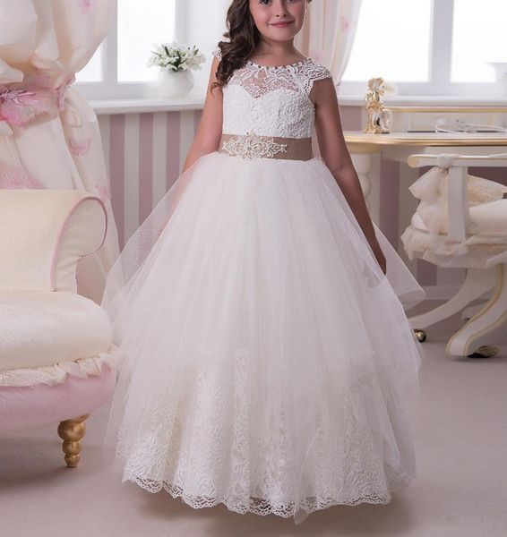 lace custom cute little flower girl dress floor length hand made flowers bows kids prom birthday dress 20, White;blue
lace custom cute little flower girl dress floor length hand made flowers bows kids prom birthday dress 20, White;blue