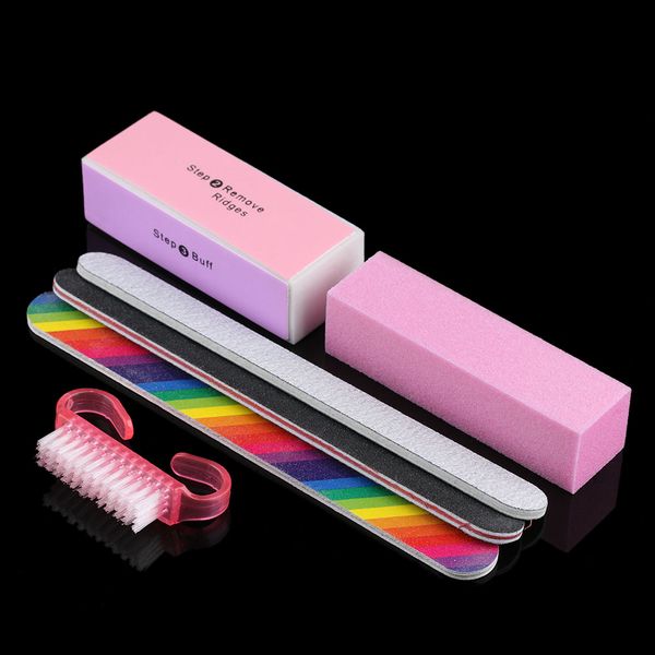 

wholesale- 6pcs/set durable diy nail art manicure kit nail files brush durable buffing sanding file polish buffer blocks pedicure tool