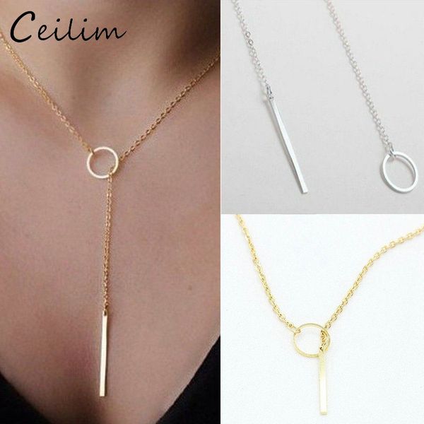 women pendant necklace chain statement ring rectangle charm chocker simple metal ring neck chain fashion jewelry wholesale, Silver
women pendant necklace chain statement ring rectangle charm chocker simple metal ring neck chain fashion jewelry wholesale, Silver