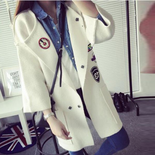wholesale- new autumn spring women sweater cardigans 2017 fashion long design thick warm woman clothes casual female cardigan sweater coat, White;black
wholesale- new autumn spring women sweater cardigans 2017 fashion long design thick warm woman clothes casual female cardigan sweater coat, White;black
