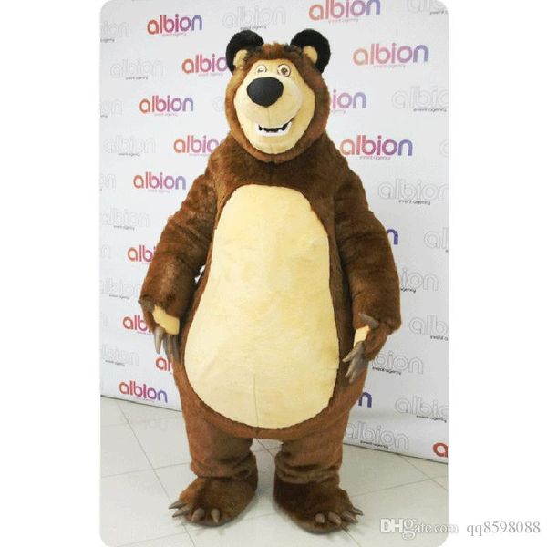

2017 factory direct sale masha bear ursa grizzly mascot costumes animal masha bear cartoon mascot character, Red;yellow