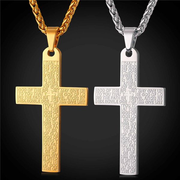 bible cross necklaces pendants stainless steel bible verse latin cross jewelry for women men, Silver
bible cross necklaces pendants stainless steel bible verse latin cross jewelry for women men, Silver