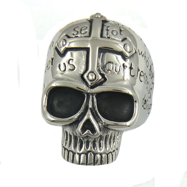 fanssteel stainless steel punk vintage mens or womens jewelry signet ring cross skull bible praying ring 12w30, Silver
fanssteel stainless steel punk vintage mens or womens jewelry signet ring cross skull bible praying ring 12w30, Silver