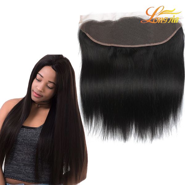 lace frontal closure ear to ear 13x4size peruvian straight frontal malaysian indian brazilian cambodian virgin human hair lace frontal, Black;brown