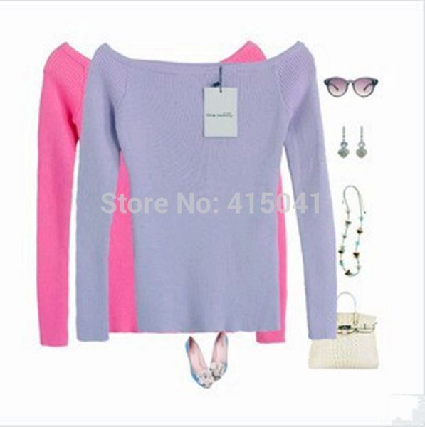 wholesale- 2015 autumn women bottoming knitted sweater slash neck long-sleeve strapless slim threaded sweater knit shirt, White;black
wholesale- 2015 autumn women bottoming knitted sweater slash neck long-sleeve strapless slim threaded sweater knit shirt, White;black
