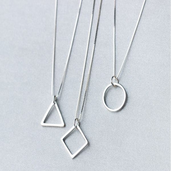 new simple real 925 sterling silver geometric triangle round circle square pendant necklaces for women xmas gifts
new simple real 925 sterling silver geometric triangle round circle square pendant necklaces for women xmas gifts