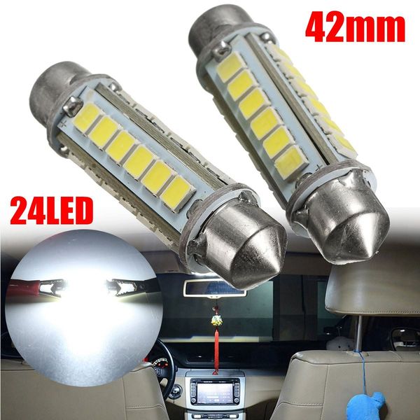 1 пар 42ммы 2835 24smd 360 градусов белого фестона led интерьер купол номерного знак лампочка 
1 пар 42ммы 2835 24smd 360 градусов белого фестона led интерьер купол номерного знак лампочка