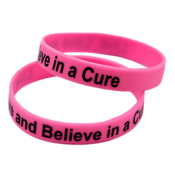1pc live love and believe in a cure silicone rubber wristband printed motivational logo pink size, Black
1pc live love and believe in a cure silicone rubber wristband printed motivational logo pink size, Black