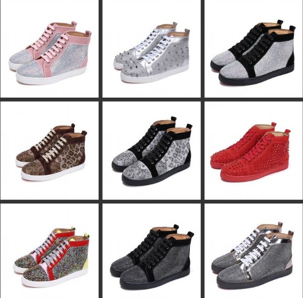 high studded spikes casual flats red bottom luxury shoes new for men and women party designer sneakers lovers genuine leather 35-46, Black
high studded spikes casual flats red bottom luxury shoes new for men and women party designer sneakers lovers genuine leather 35-46, Black