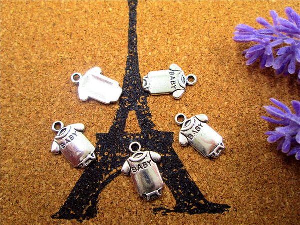 120pcs--baby clothes charms, antique tibetan silver baby romper charm pendants 17x12mm, Bronze;silver
120pcs--baby clothes charms, antique tibetan silver baby romper charm pendants 17x12mm, Bronze;silver