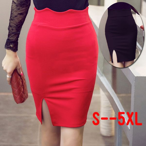 wholesale- spring summer women's pencil skirts womens elastic slit short skirt high waist plus size 4xl 5xl black red skirt saias femin
wholesale- spring summer women's pencil skirts womens elastic slit short skirt high waist plus size 4xl 5xl black red skirt saias femin