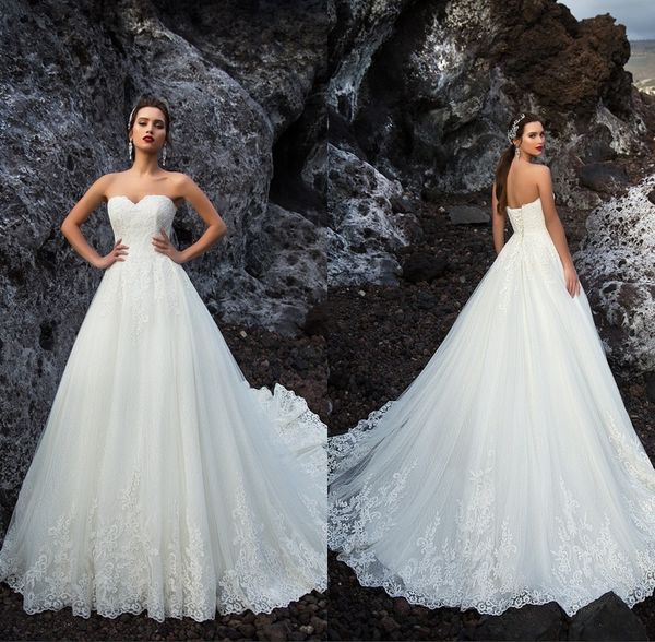 a line wedding dresses 2018 sweetheart lace appliques lace up princess vintage garden country bridal gowns, White
a line wedding dresses 2018 sweetheart lace appliques lace up princess vintage garden country bridal gowns, White