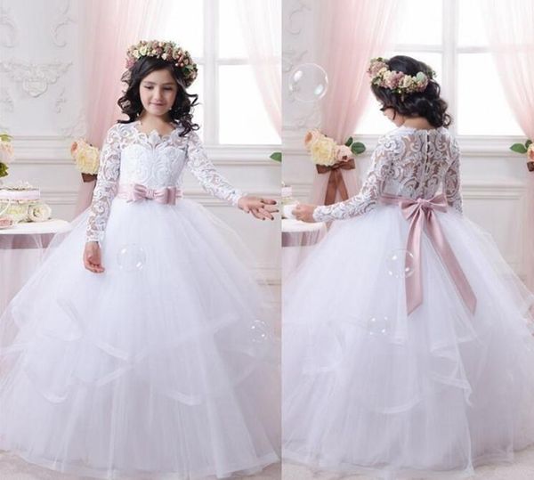 2017 white flower girl dresses for weddings lace long sleeve girls pageant dresses first communion dress, White;blue
2017 white flower girl dresses for weddings lace long sleeve girls pageant dresses first communion dress, White;blue