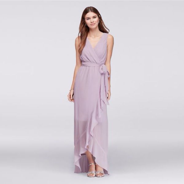 faux wrap chiffon high low bridesmaid dress with sash dbwko1amr wedding party dress evening dress formal dresses, White;pink 
faux wrap chiffon high low bridesmaid dress with sash dbwko1amr wedding party dress evening dress formal dresses, White;pink