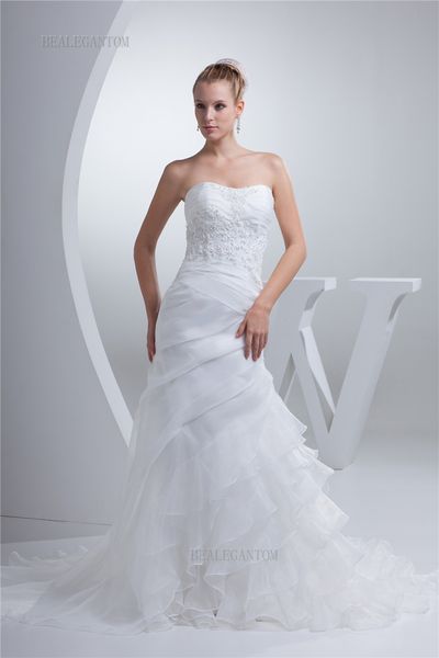 2017 sweetheart organza mermaid wedding dresses appliques lace up vintage plus size bridal gowns bm43, White
2017 sweetheart organza mermaid wedding dresses appliques lace up vintage plus size bridal gowns bm43, White