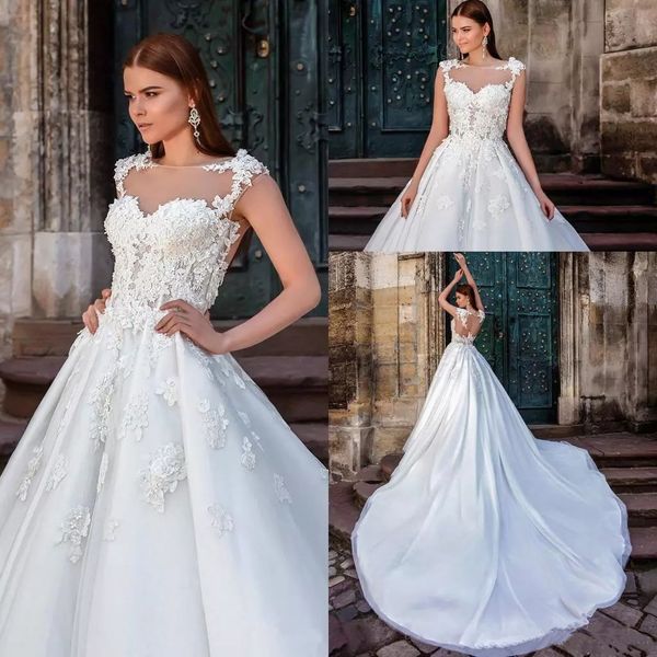 millanova vintage lace a line wedding dresses 2020 with cap sleeves court train appliques wedding bridal gowns, White
millanova vintage lace a line wedding dresses 2020 with cap sleeves court train appliques wedding bridal gowns, White