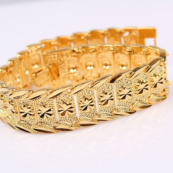 new chunky 24k yellow gold filled mens womens watchband chain bracelet 8.3" statement jewelry 40g, Black
new chunky 24k yellow gold filled mens womens watchband chain bracelet 8.3" statement jewelry 40g, Black