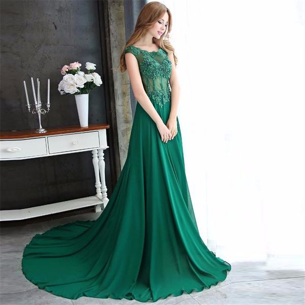 robe de soiree bateau cap sleeve appliqued custom backless chiffon long evening gowns vestido de festa turquoise prom dress 2021, Black
robe de soiree bateau cap sleeve appliqued custom backless chiffon long evening gowns vestido de festa turquoise prom dress 2021, Black
