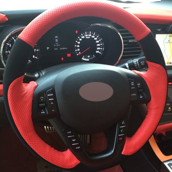 red genuine leather black suede diy hand-stitched car steering wheel cover for kia k5 2011-2013 kia optima
red genuine leather black suede diy hand-stitched car steering wheel cover for kia k5 2011-2013 kia optima