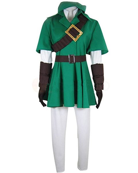 the legend of zelda link cosplay costume full suit green, Black
the legend of zelda link cosplay costume full suit green, Black