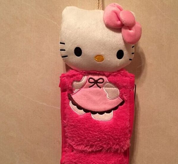 

wholesale- 1x random color - kawaii 31*13cm hello kitty hanging bathroom tissue bag case box container roll paper napkin holder case pouch