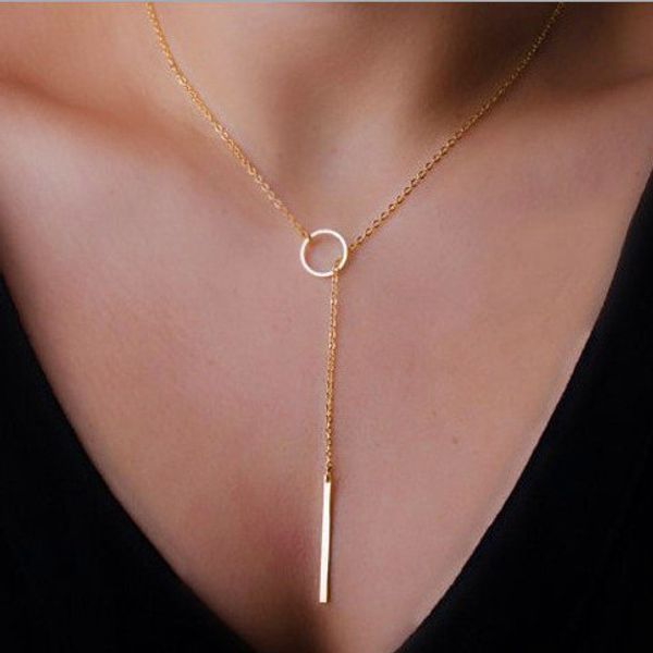 new european and american punk simple short necklace temperament fashion metal ring women sweater clavicle chain, Golden;silver
new european and american punk simple short necklace temperament fashion metal ring women sweater clavicle chain, Golden;silver