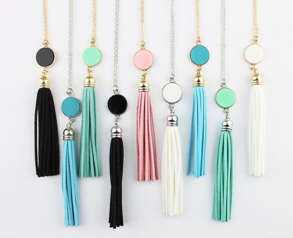 8cm velvet tassel with monogram blanks disc pendant long necklace for women engraved acrylic round necklaces jewelry accessories, Silver
8cm velvet tassel with monogram blanks disc pendant long necklace for women engraved acrylic round necklaces jewelry accessories, Silver