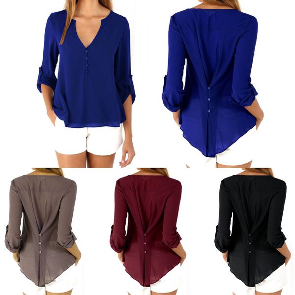 spring women chiffon shirt blouse ladies elegant casual v-neck long sleeve shirts female office shirt blusas plus size, White
spring women chiffon shirt blouse ladies elegant casual v-neck long sleeve shirts female office shirt blusas plus size, White