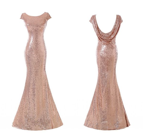 fashion rose gold sequined mermaid prom dress long backless with short sleeves pageant evening formal bridesmaid gowns, Black
fashion rose gold sequined mermaid prom dress long backless with short sleeves pageant evening formal bridesmaid gowns, Black