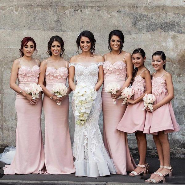 2018 blush pink bridesmaid dresses mermaid spaghetti sweep train bridesmaid gowns with 3d floral applique elegant wedding guest dresses, White;pink
2018 blush pink bridesmaid dresses mermaid spaghetti sweep train bridesmaid gowns with 3d floral applique elegant wedding guest dresses, White;pink