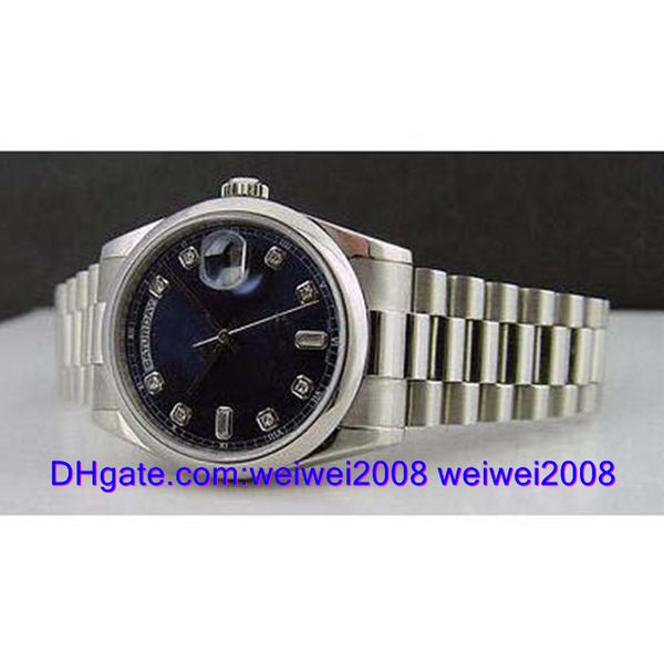 luxury watch +gift box platinum 36mm president blue diamond dial 118206, Slivery;brown
luxury watch +gift box platinum 36mm president blue diamond dial 118206, Slivery;brown